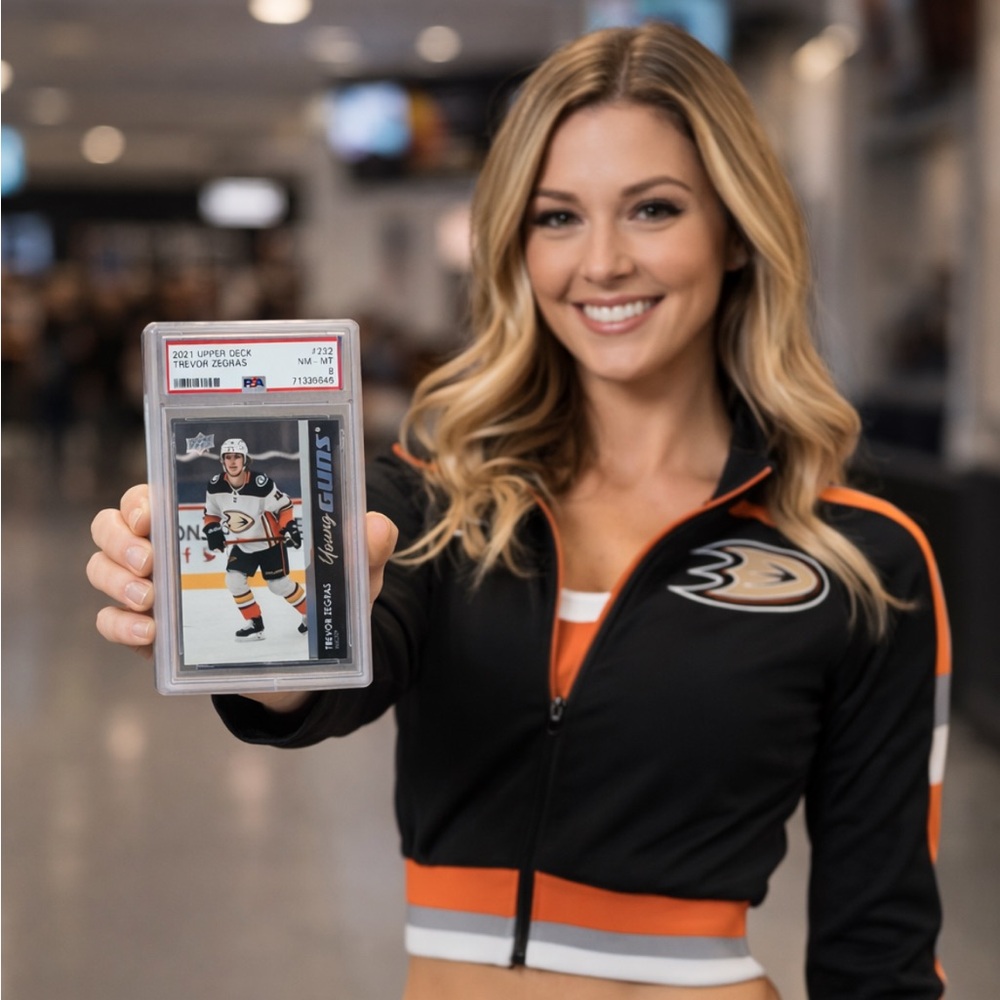 Upper Deck Young Guns Trevor Zegras PSA 8